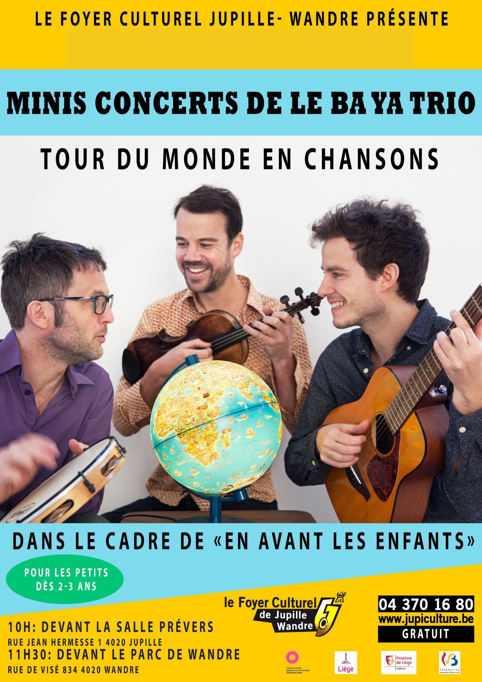 Tour du Monde en chansons - Concert de Le Ba Ya Trio au Foyer culturel de Jupille-Wandre