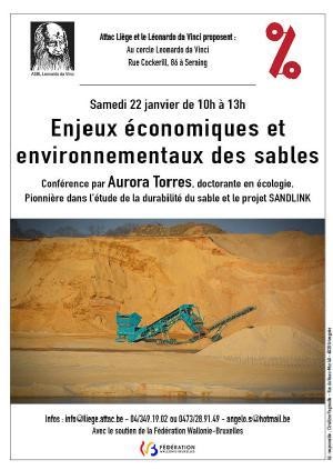 Enjeux économiques et environnementaux des sables au Centre culturel Leonardo Da Vinci de Seraing Centre