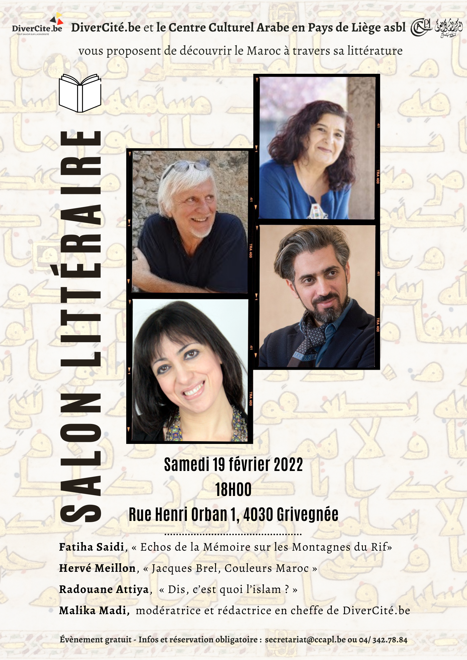 Salon littéraire "Le Maroc à travers sa littérature" au Centre culturel arabe du Pays de Liège