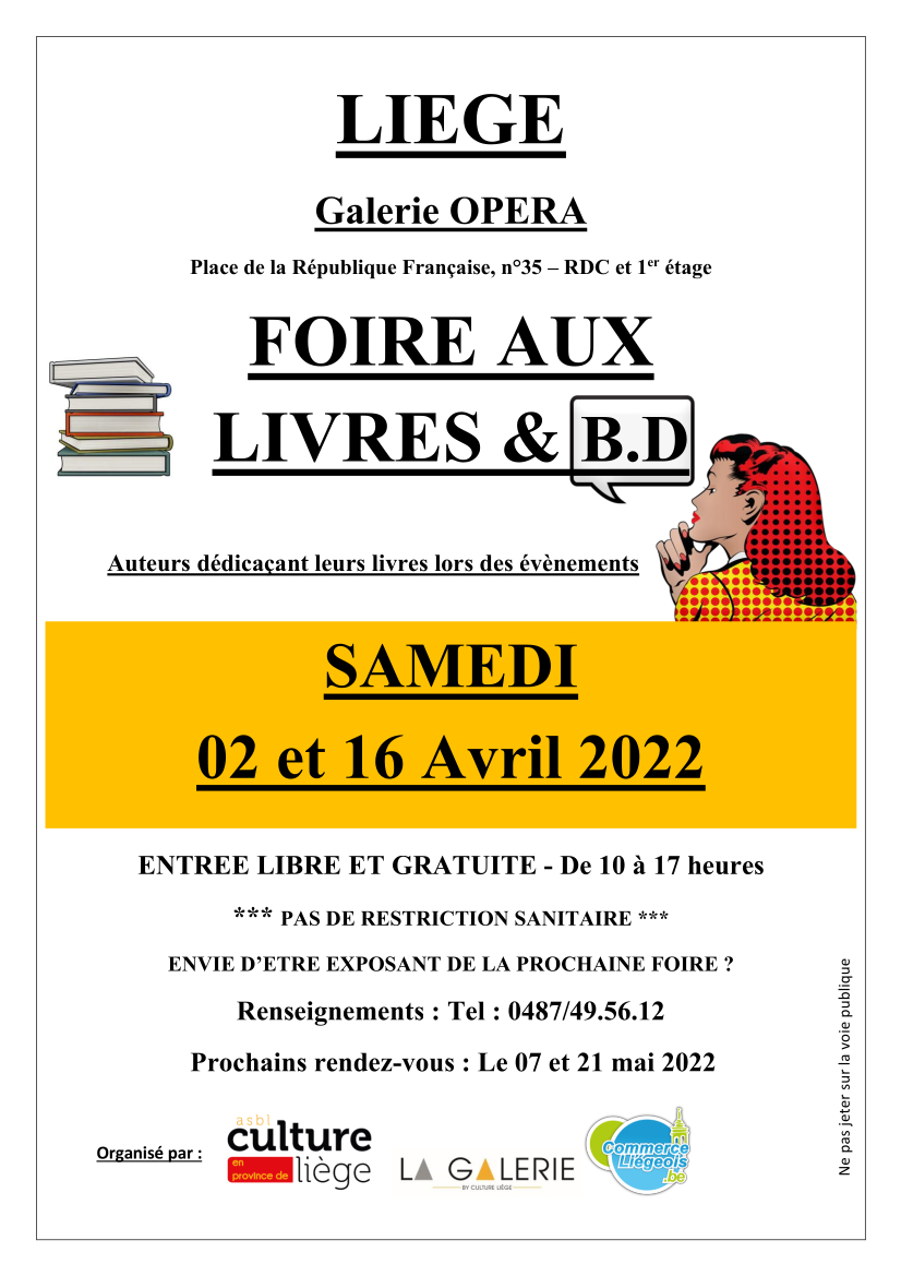 Foire aux Livres & BD à la Galerie Opéra à Liège