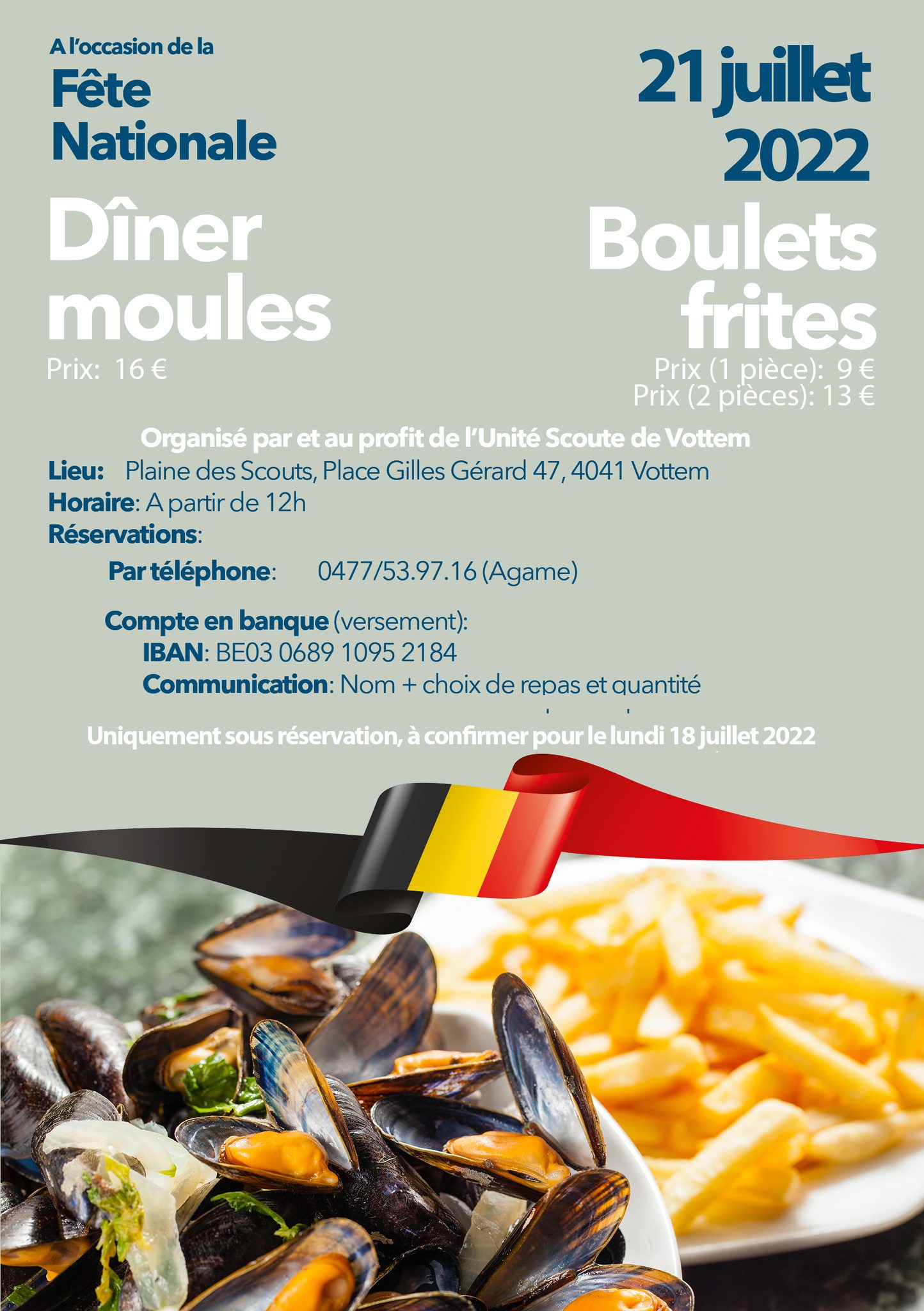 Dîner moules 21 juillet 2022 à Vottem 4041