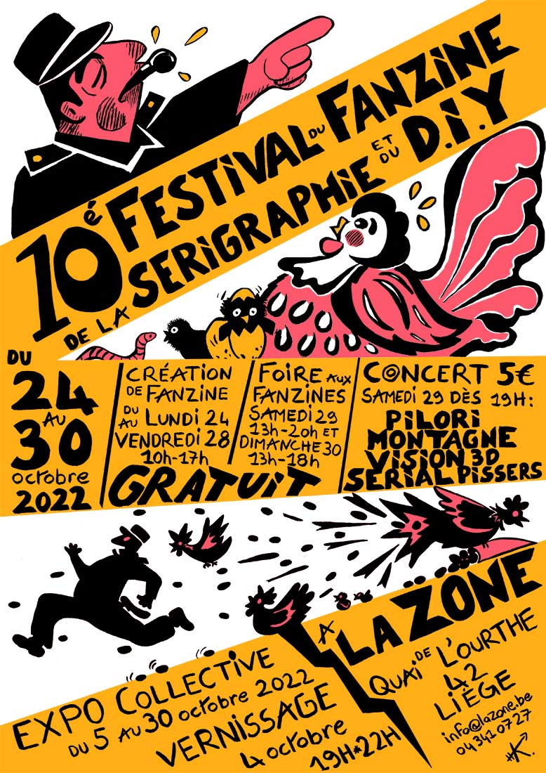10ème Festival du Fanzine, de la Sérigraphie et du DIY chez La Zone à LIEGE