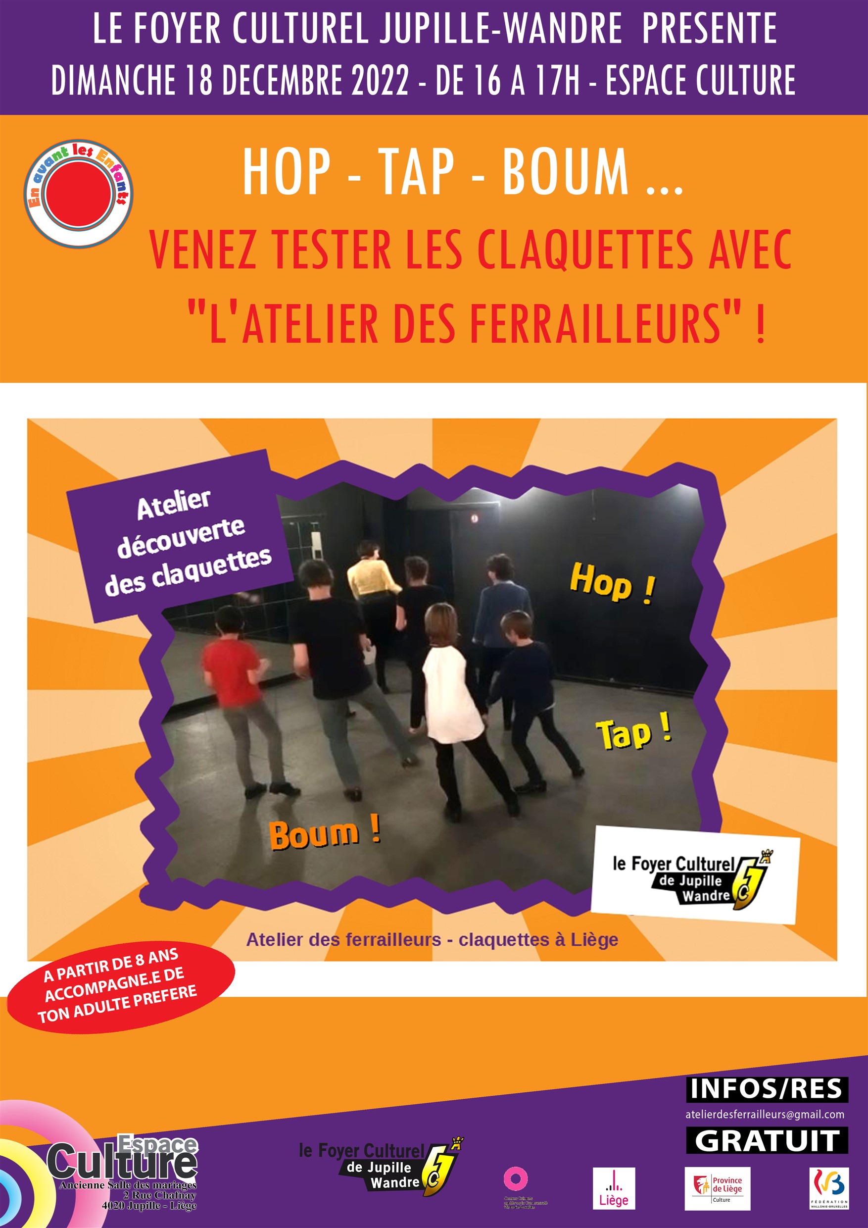 Hop - Tap - Boum Venez tester les claquettes avec "L'Atelier des Ferailleurs"! à Espace Culture de JUPILLE