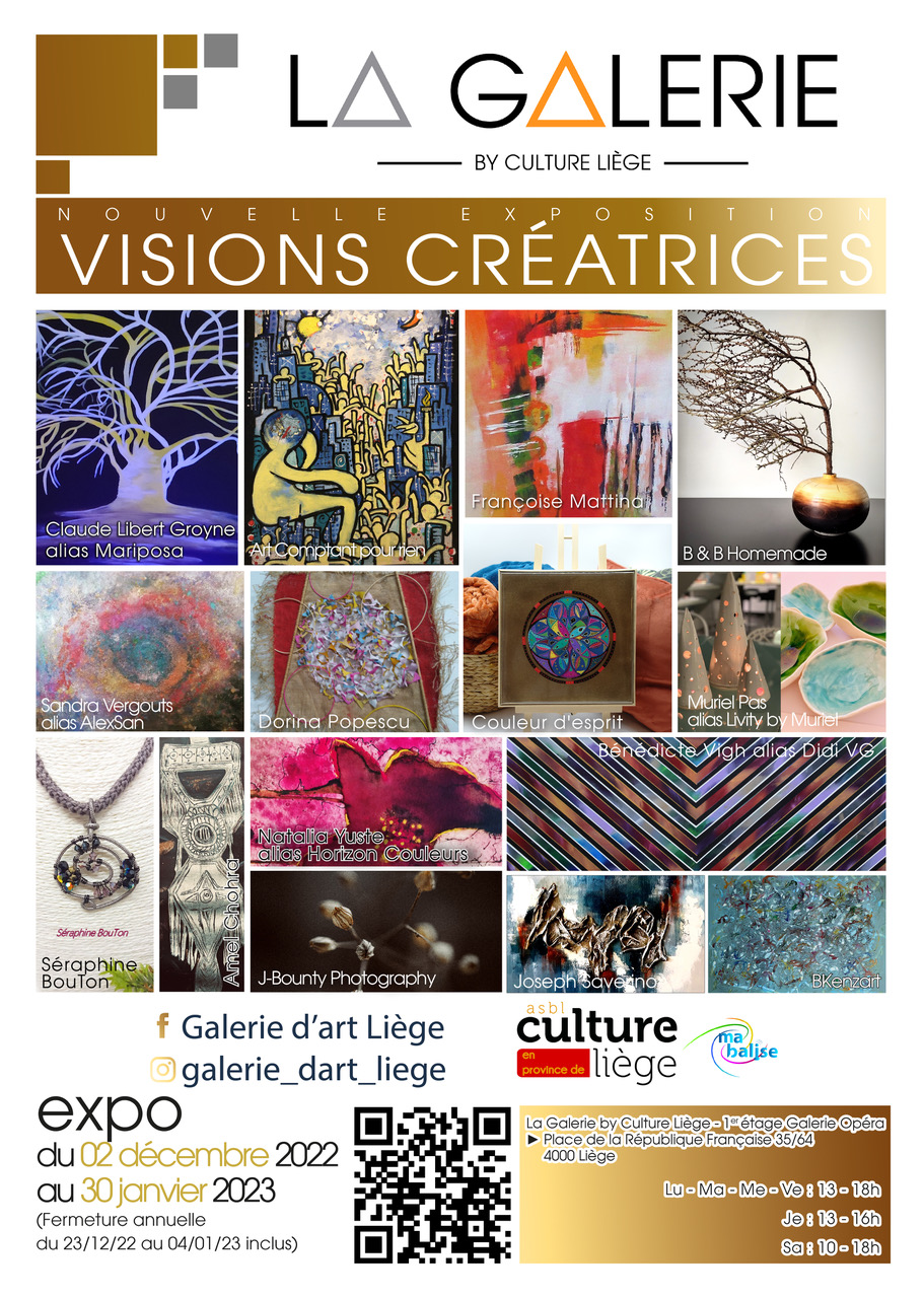 Exposition "Visions Créatrices" à la Galerie d'Art Liège by Culture Liège