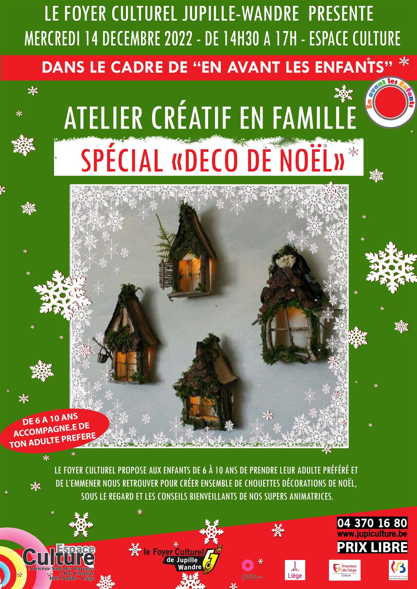 Atelier Créatif en Famille Spécial "Déco de Noël" à l'Espace Culture de JUPILLE