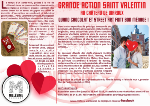 GRANDE ACTION SAINT VALENTIN AU CHÂTEAU DE WAROUX QUAND CHOCOLAT ET STREET ART FONT BON MÉNAGE !
