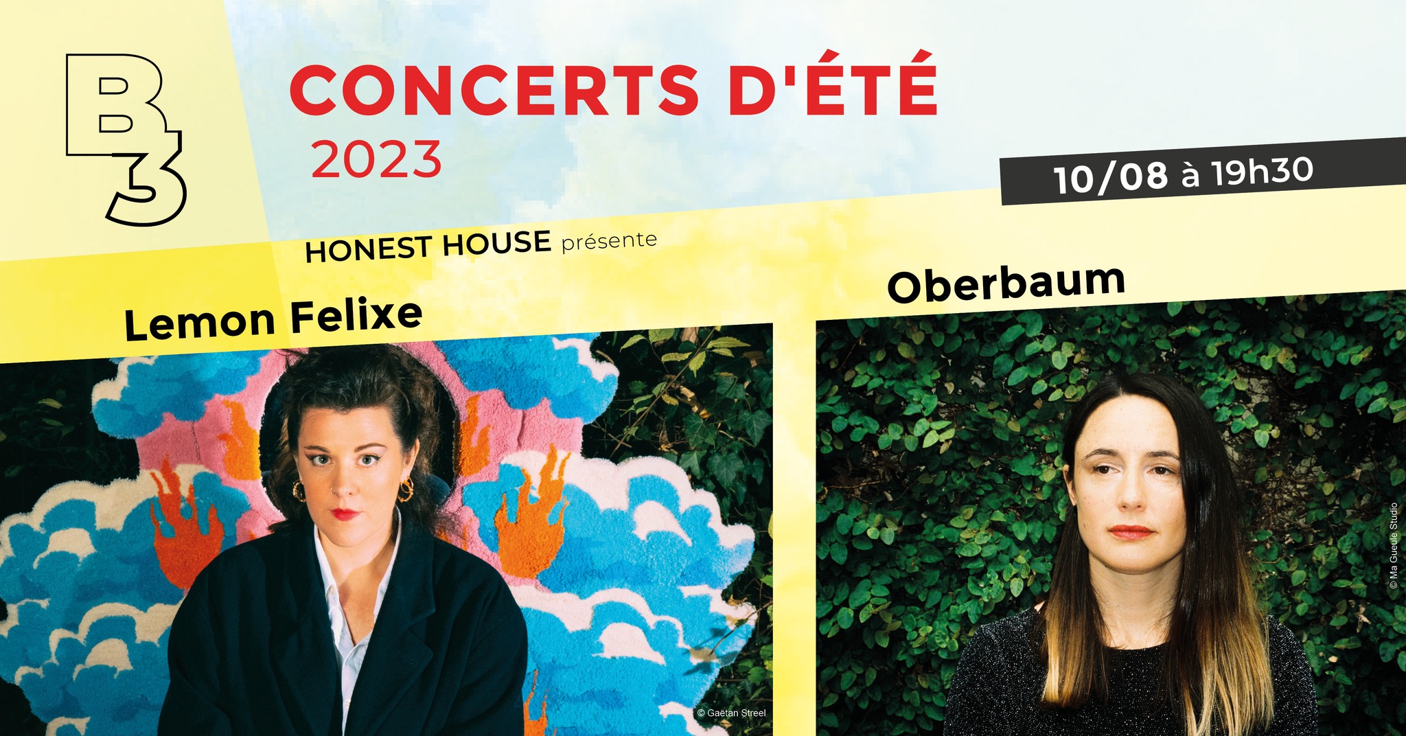 HONEST HOUSE invite LEMON FELIXE et OBERBAUM aux concerts d'été au B3 - Centre de ressources et de créativité de la Province de Liège
