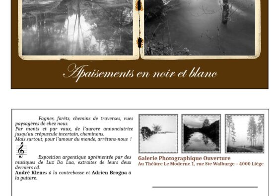 Exposition "Apaisements en noir et blanc" à la Galerie Photographique Ouverture
