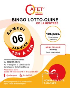 Bingo Lotto-Quine DE LA RENTRÉE à La Cafet Opera à LIEGE