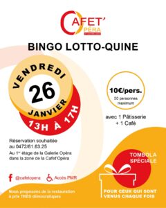 Bingo Lotto-Quine à La Cafet Opera à LIEGE