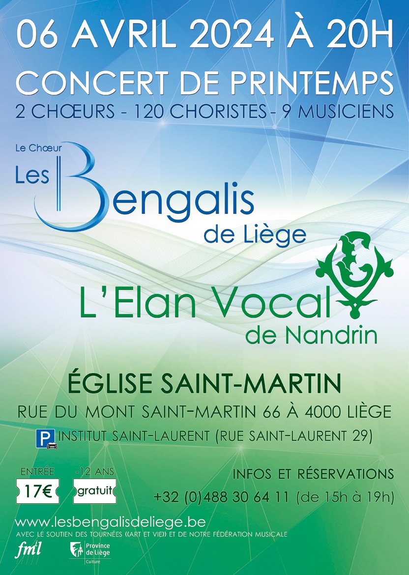 Les choeurs "Les Bengalis de Liège" en l'Eglise Saint-Martin à LIEGE