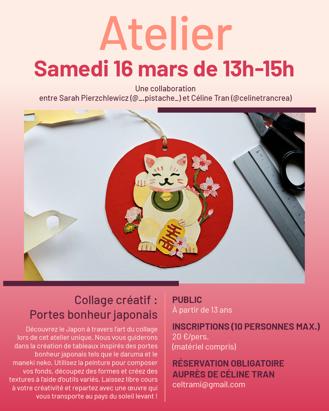 Atelier créatif animépar Pistache & Céline Tran à La Galerie d'art Liège By Culture Liège ASBL
