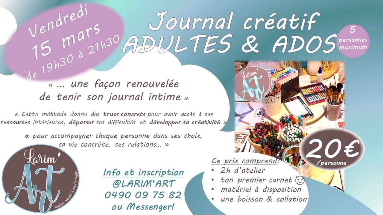 Journal Créatif Adultes & Ados chez Laurim'art à ANS