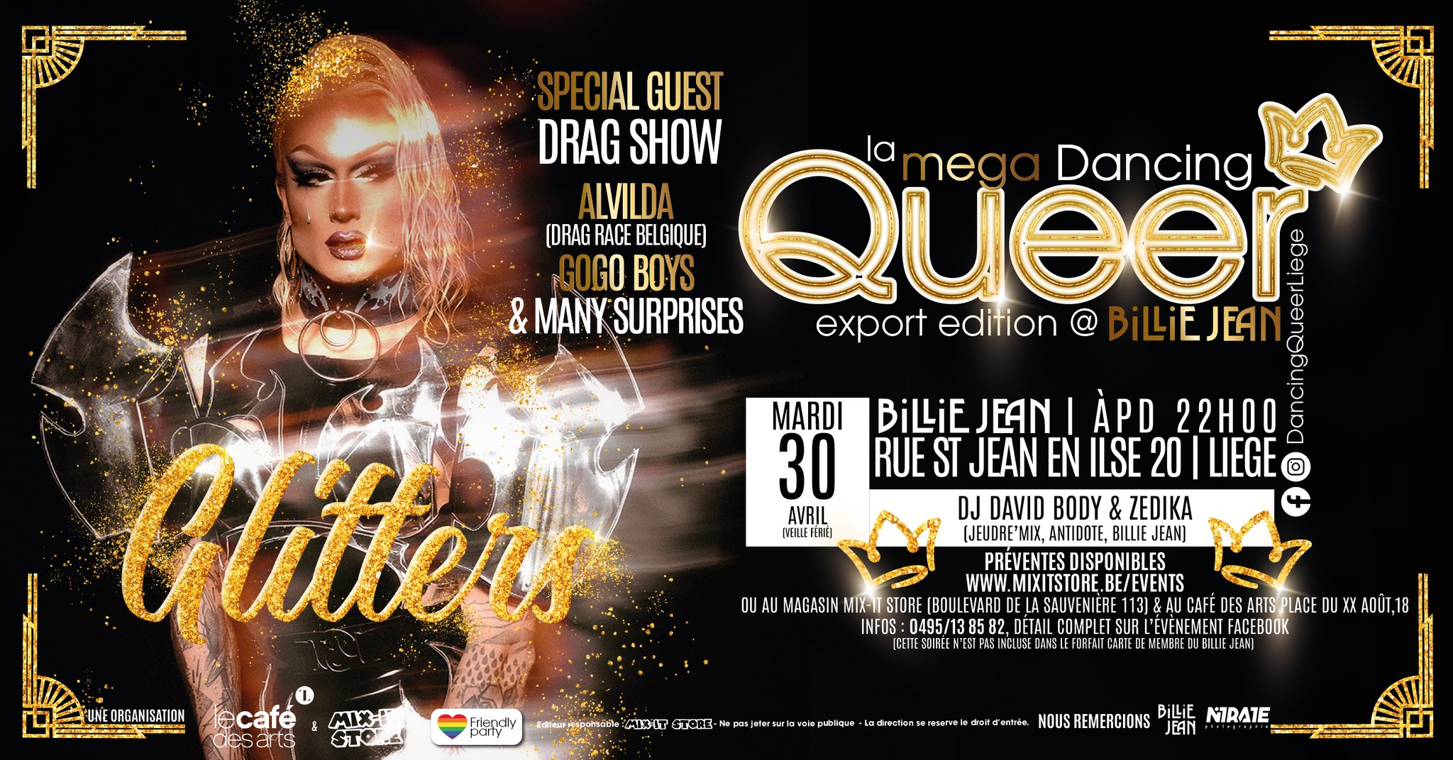 La Mega Dancing Queer - Glitters Edition @ Billie Jean - Veille de jour férié