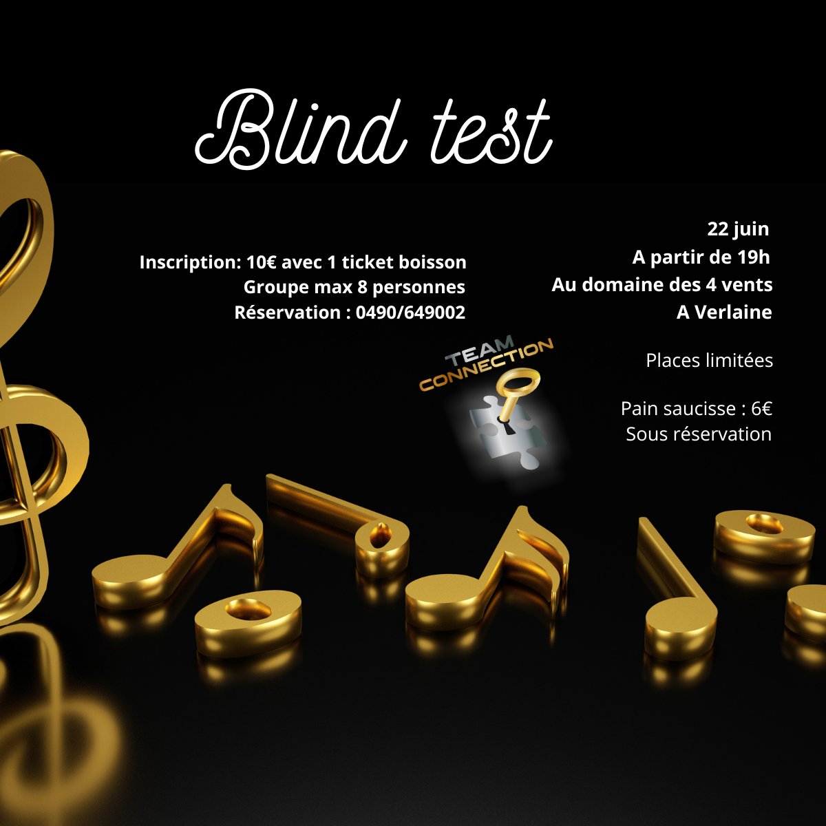 Samedi 22 Juin 2024 - Soirée - Soirée Blind test, amusement garanti, réservation au 0490 649002 au Domaine des 4 vents à VERLAINE