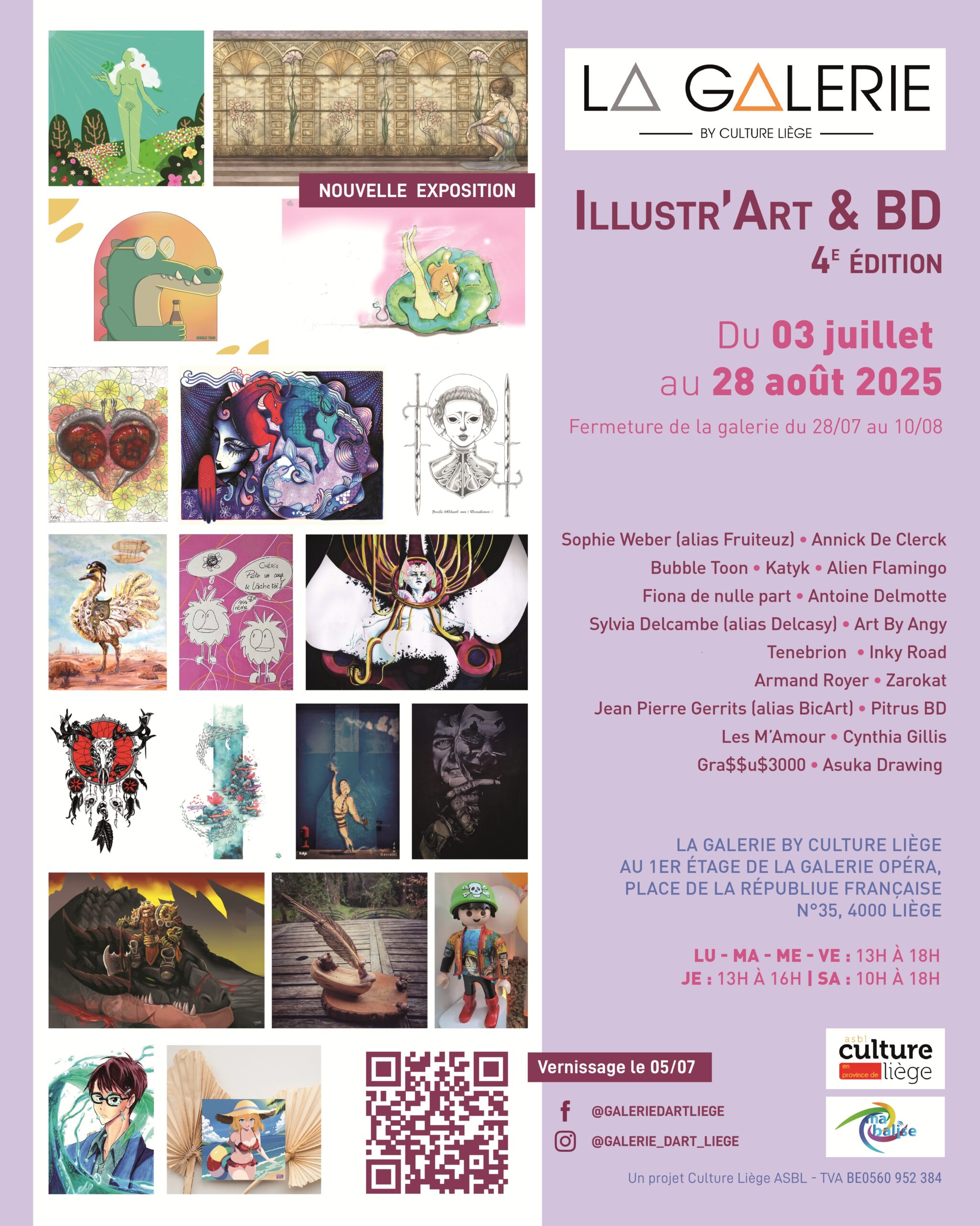 Vernissage de l'exposition «Illustr'Art & BD - 4e édition» à la Galerie d'Art Liège By Culture Liège ASBL