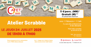 Activités permanentes : SCRABBLE à la Cafet'Opéra à LIEGE