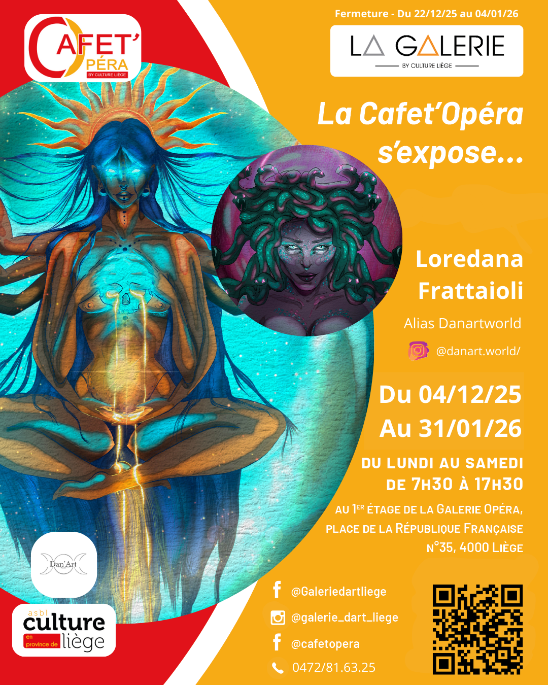 Vernissage : Loredana FRATTAIOLI s'expose à La Cafet'Opéra à LIEGE