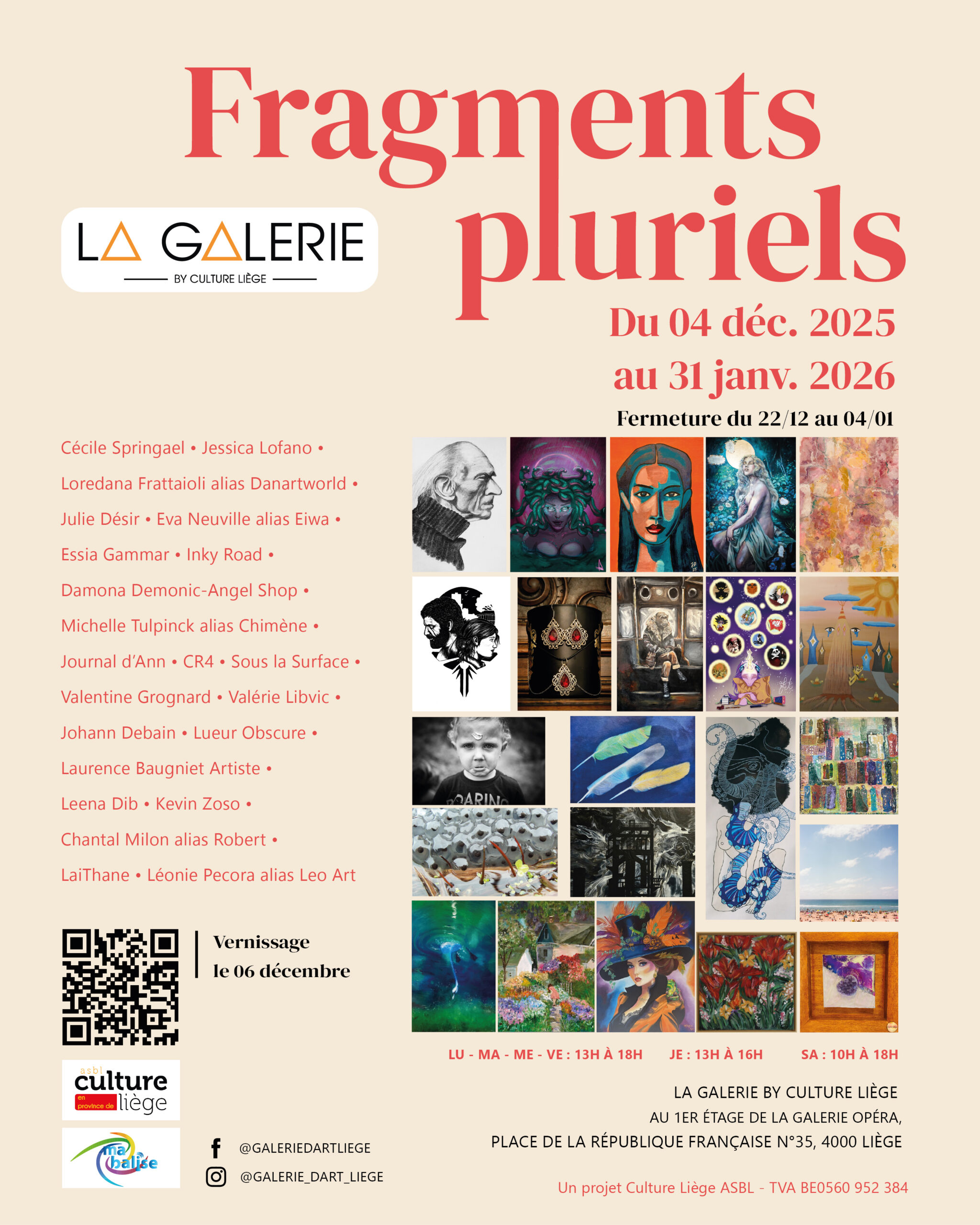 Vernissage de l'exposition « Fragments Pluriels » à La Galerie d'art Liège By Culture Liège ASBL