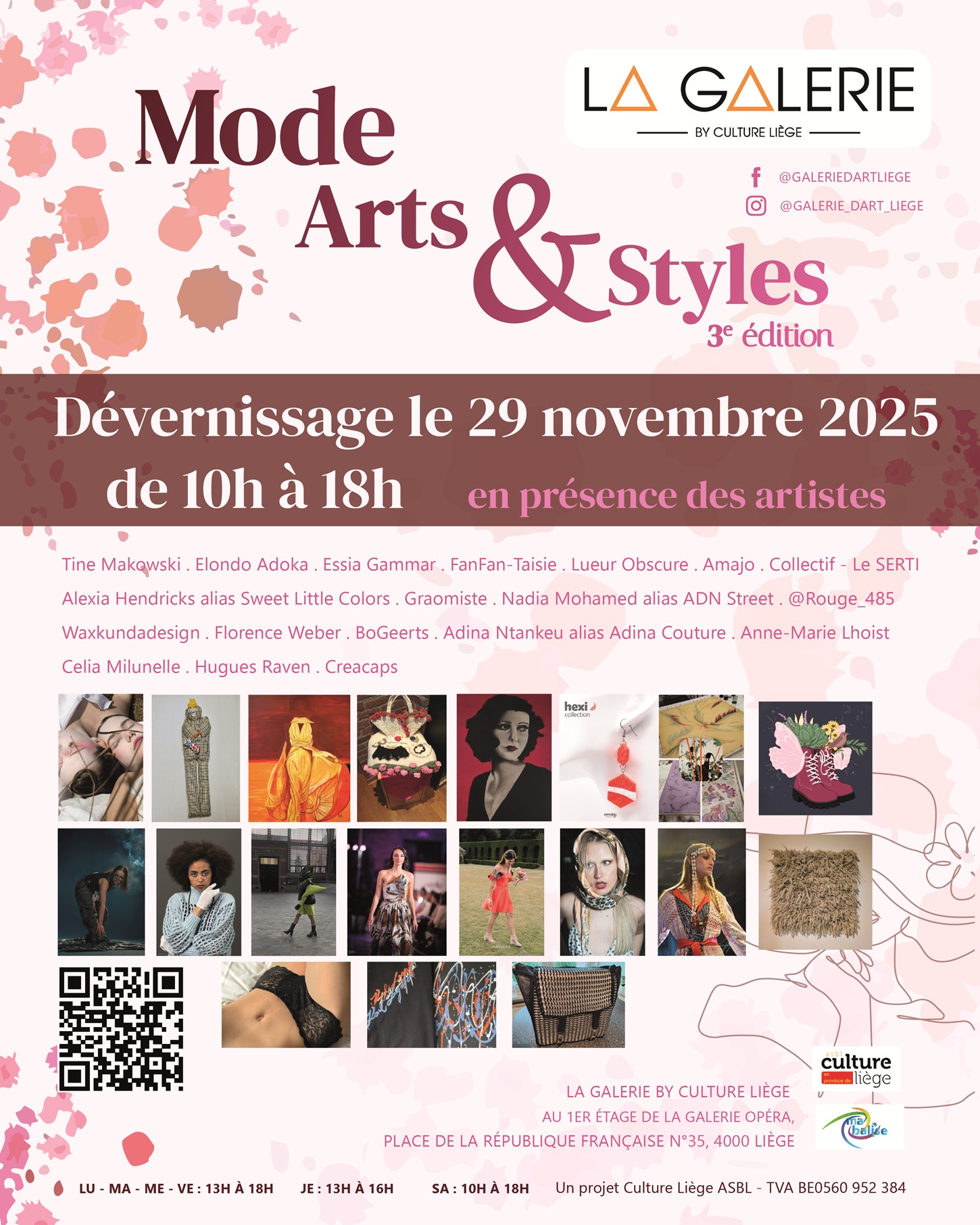 {Dé}vernissage de l'exposition Mode & Art - 3ème édition à La Galerie d'art Liège By Culture Liège ASBL