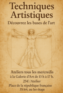 Tous les Mercredis à partir du 03 Décembre - Ateliers créatifs - Techniques Artistiques à La Galerie d'art Liège By Culture Liège ASBL