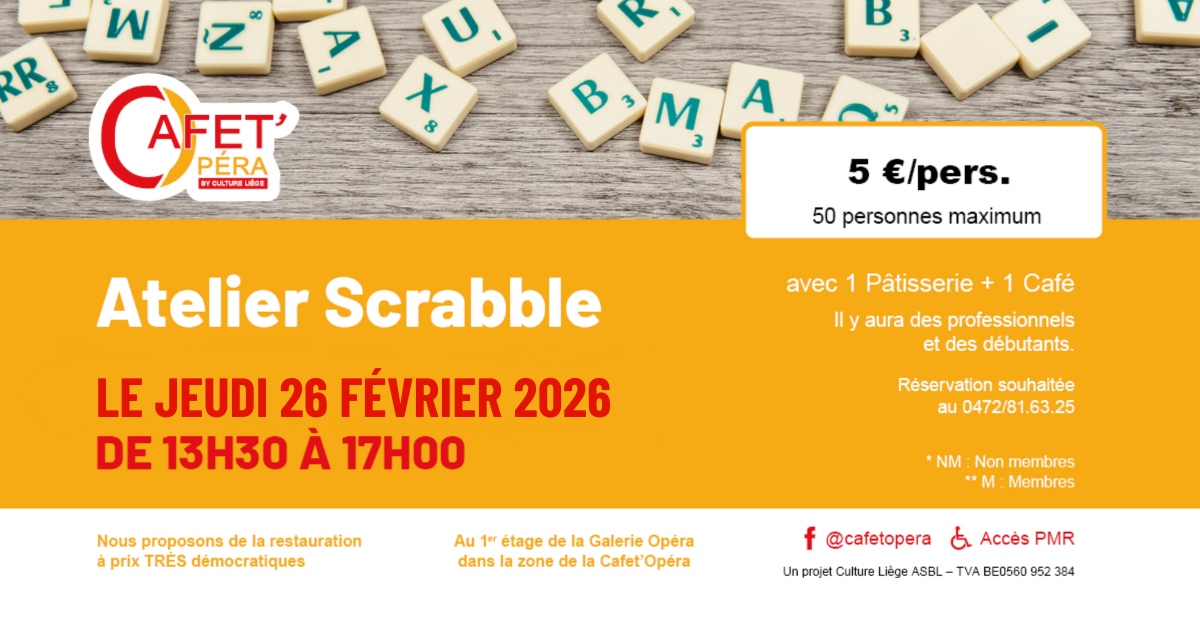 SCRABBLE à la Cafet'Opéra à LIEGE